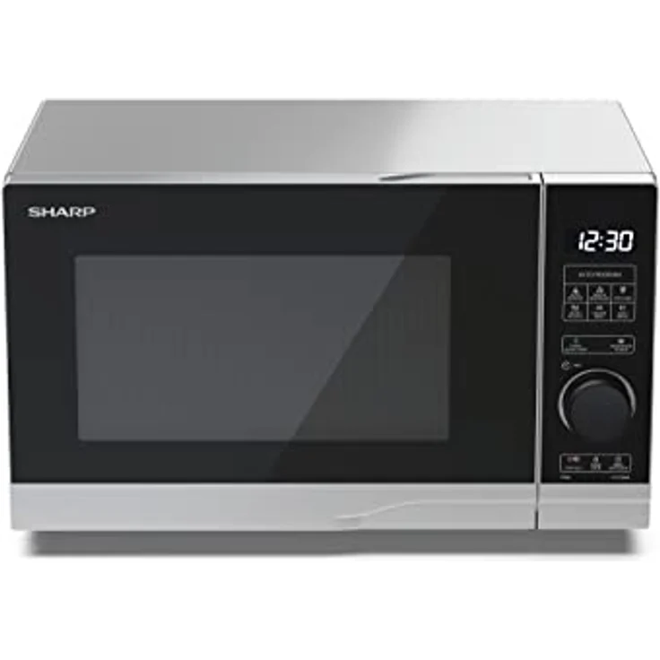 Sharp YC-PS204AE-S Mikrowelle, Standgerät, 20 L Garraum, 10 Leistungsstufen, Timer, Auftauen, Kindersicherung, schwarz – Bild 5