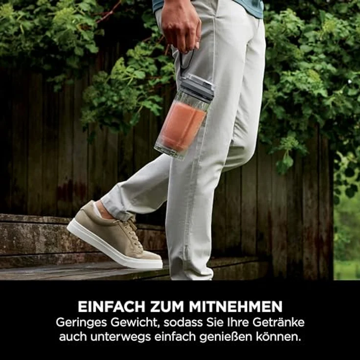 Ninja BC251EUGY, Tragbarer Mixer, 0,57 l, leistungsstarker Eis-Crusher, grau-transparent, kabellos, Auto-iQ-Technologie – Bild 8