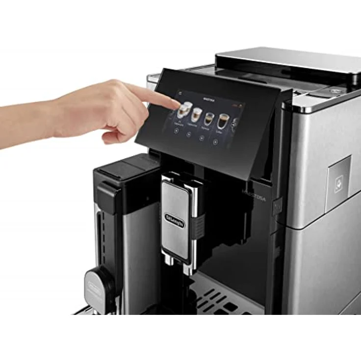 De'Longhi Maestosa EPAM960.55.GM Kaffeevollautomat mit 5-Zoll-Farbdisplay, automatischer Milchschaum, 2-Tassen-Funktion, 1550W, großer 2,1 L Wassertank Schwarz/Silber – Bild 2