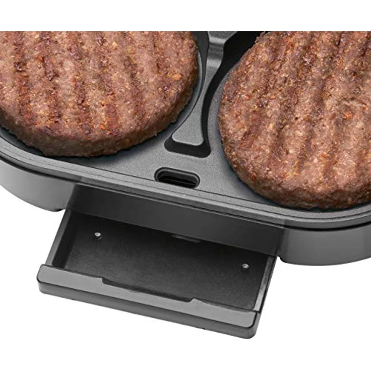 Clatronic HBM 3696 Hamburger-Grill, 2 große Grillflächen, 2 Kontrollleuchten, herausnehmbarer Fettauffangbehälter – Bild 3
