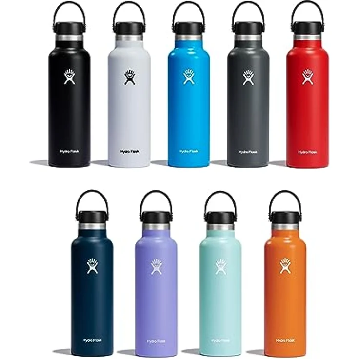 HYDRO FLASK - Trinkflasche 621ml (21oz) - Isolierte Wasserflasche aus Edelstahl - Sportflasche mit auslaufsicherem Flex Deckel & Gurt - Thermoflasche Spülmaschinenfest - Kleine Öffnung - Lupine – Bild 4