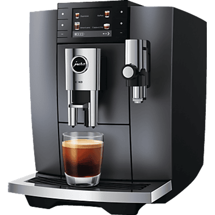 JURA E10 (EA) Cold Brew Kaffeevollautomat, 36 Kaffeespezialitäten, 3.5-Zoll Farbdisplay, Onyx Grey