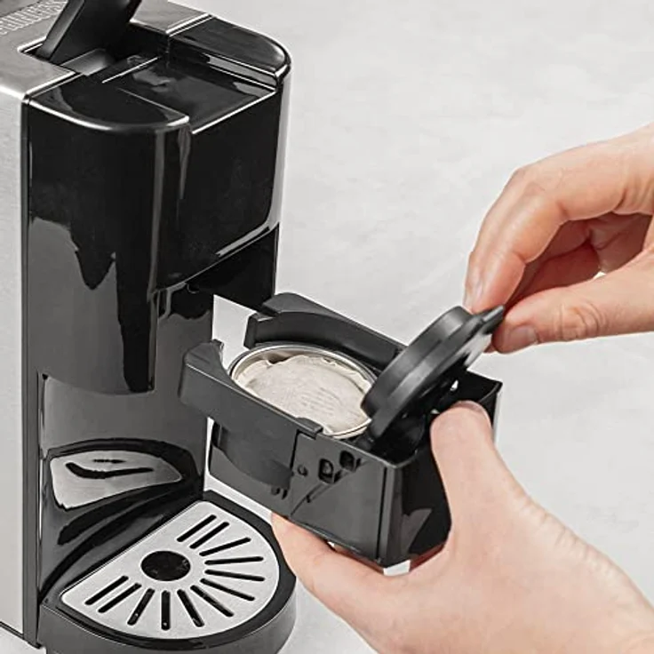 Princess Multikapsel-Kaffeemaschine 5-in-1 – Kompatibel mit Nespresso, Dolce Gusto, Lavazza a Modo Mio & E.S.E. Pads 0, 8 L 1450 W, Silber, Schwarz – Bild 5