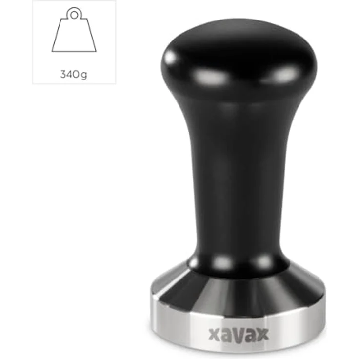Xavax Kaffee-Tamper 51mm mit Tampermatte Silikon (Barista-Set mit Kaffeestampfer Edelstahl-Tamper-Base 51 mm und Tamper-Ablage rutschfest, Espresso Stamp für Kaffeepulver, Siebträgermaschine) schwarz – Bild 2