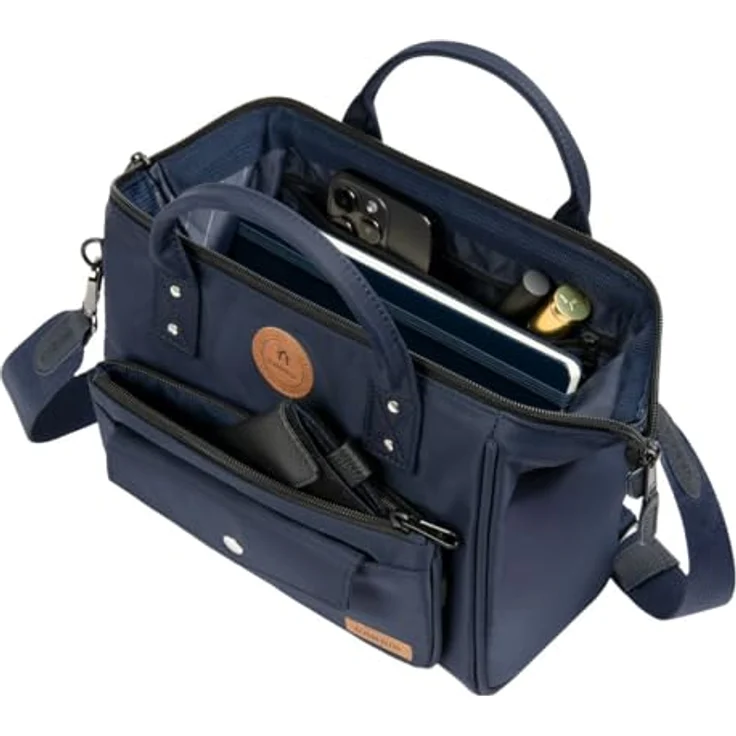 CABAIA Umhängetasche Crossbody M, aus recyceltem Polyamid mit auswechselbarer Vortasche und Molle-System, schwarz – Bild 3