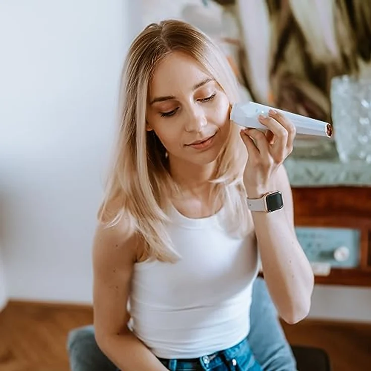 Beautifly Elektrische Gesichtsreinigungsbürste B-LUMIX-PRO mit Face Lifting-Effekt, 24K vergoldeter Energiekopf, Multipolare Radiofrequenz, EMS-Mikroströme für Hautstraffung, automatischer UV-Lichtsterilisator, Wärme bei 37-41°C – Bild 5