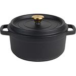 Russell Hobbs RH02524BEU7 Gusseisenhalstopf mit Deckel, 24cm ml, geeignet für Induktion, Chargenkocher für große Familien Suppen/Auflauf, ofenfest bis 240 °C, 3.4 l, ausgezeichnete Wärmespeicherung