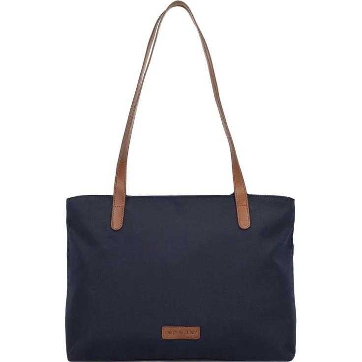 Greenburry Shopper Diana, Nylon Shopper mit reißverschluss, flexiblem Trageriemen und praktischer Innen- und Außentasche, schwarz