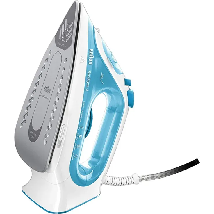 Braun TexStyle Dampfbügeleisen, Zwei-Wege-Bügelsohle, 3D SuperCeramic, verschiedene Farben 150 gr-min grün