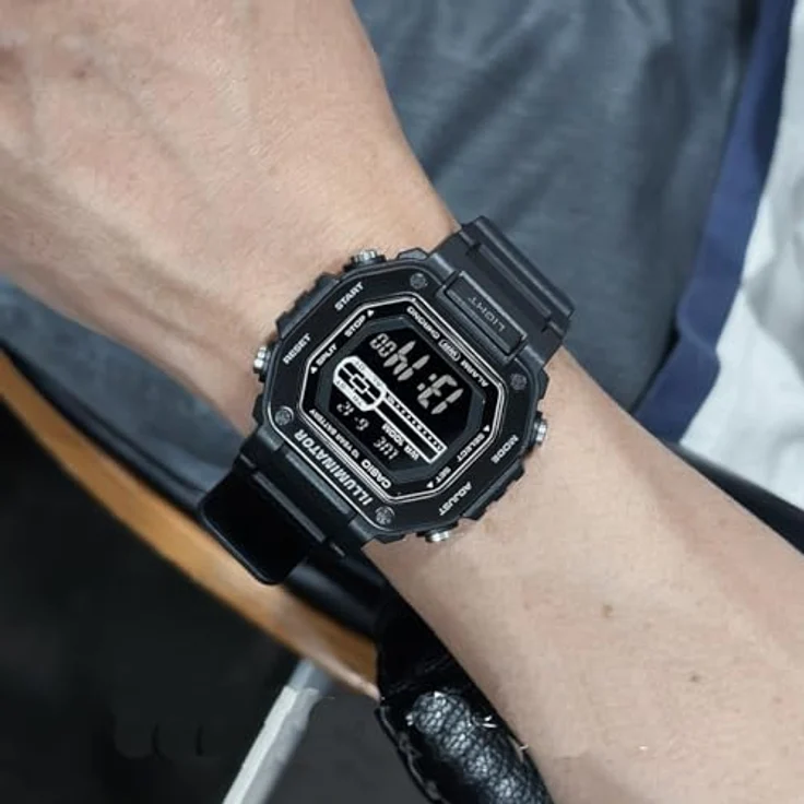 CASIO TIMELESS COLLECTION Chronograph MWD-110HB-1BVEF, Herrenuhr mit digitalem Display, automatischer Kalender, Schwarz – Bild 6