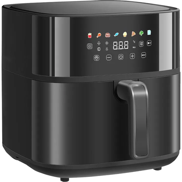 Xdovet Air Fryer 8L, Heißluftfritteuse mit 8 Voreinstellungen, 60 Min Timer und LED-Touch-Display, Schwarz, 1700W