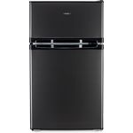 MEDION Mini Kühl-Gefrierkombination (85 Liter, 61L Kühlteil, 24L Gefrierteil, freistehend, 40 dB, transparente Gemüseschublade, Türanschlag wechselbar, MD 37689) grau