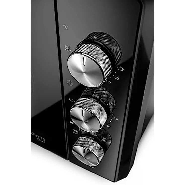 De'Longhi Chef EO34302 Elektrischer Umluftofen mit 5 Kochstufen, doppelte Glastür, Timer 120 Zoll, Kapazität 34 l, 2000 W, in Schwarz – Bild 4