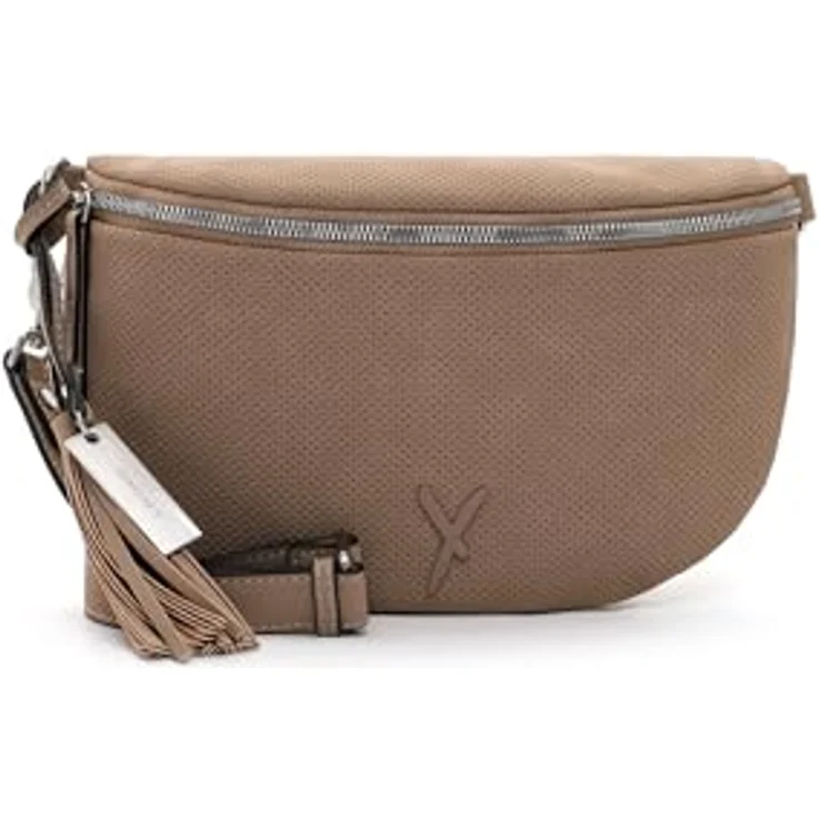 Suri Frey SFY Romy, Handtasche Umhängetasche in Lasercut-Optik, Beige, mit verstellbarem Umhängeriemen und Reißverschluss – Bild 1