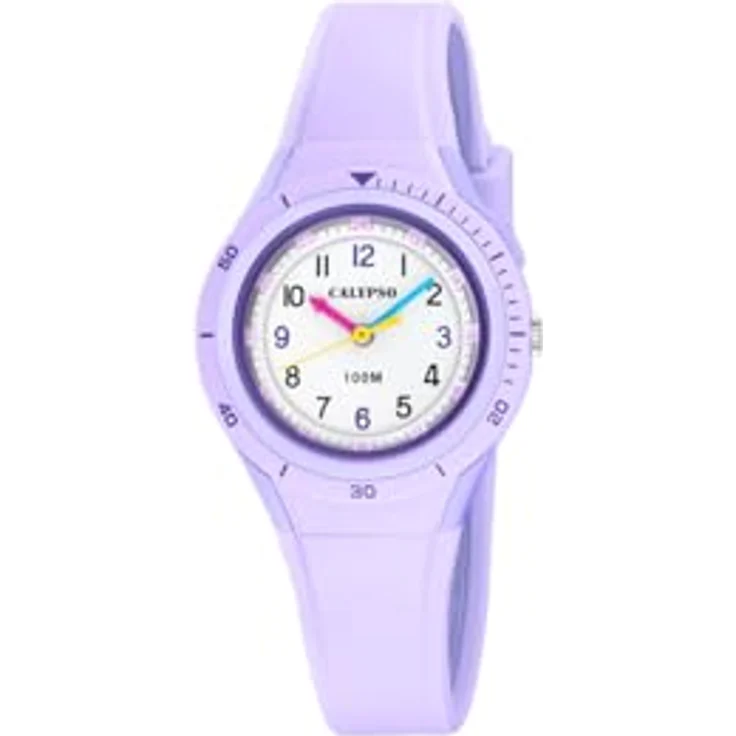 CALYPSO WATCHES My First Watch K5856/3, Quarzuhr für Kinder, analog, bis 10 bar wasserdicht, Gehäuse und Armband in helllila, Zifferblatt weiß, 29 mm – Bild 5