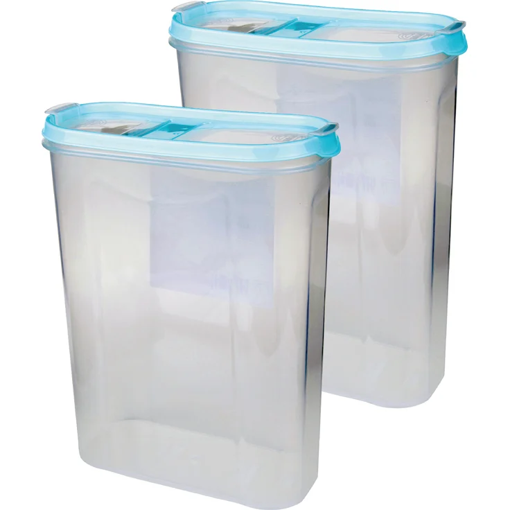 Bestlivings Vorratsdosen mit Deckel 2,8 Liter (2er Pack / Türkis), Luftdicht Schüttdose BPA frei - Frischhaltedosen Klappdeckel