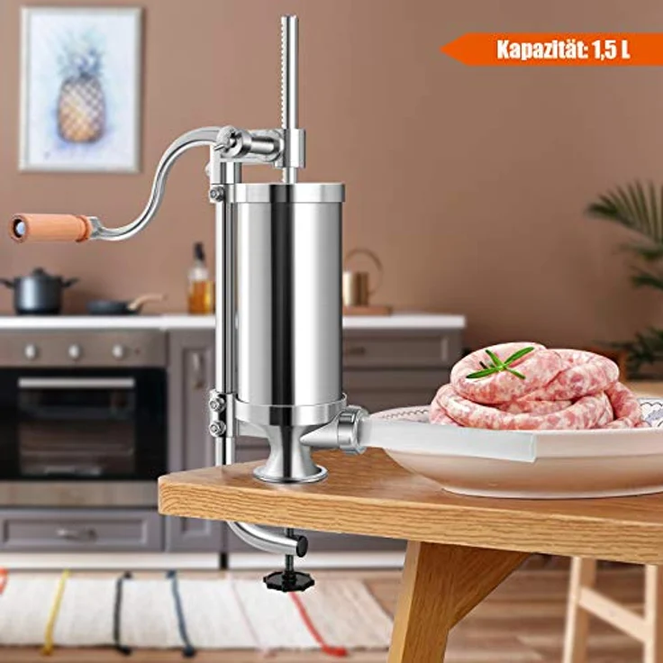 KOMFOTTEU Wurstfüllaufsatz Wurstfüllmaschine, rostfreier Edelstahl, 4 Füllrohre, einfache Bedienung & leicht zu reinigen – Bild 3