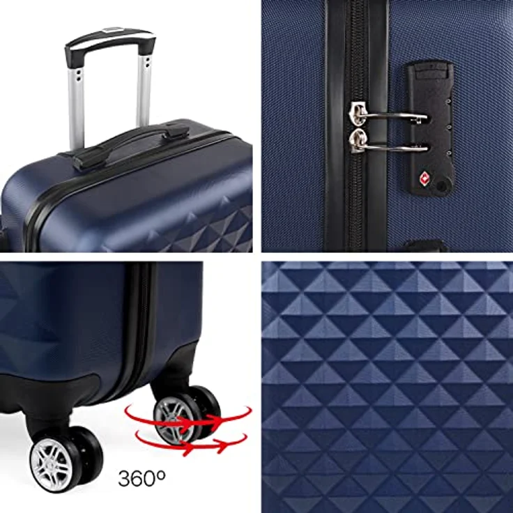 ITACA - Koffer Groß 4 Räder Großer Koffer Leichte - Reisekoffer Groß für Flugzeuge Koffer Hartschale mit Geprüftem Schloss - Handgepäck Koffer 771770, Blau – Bild 4