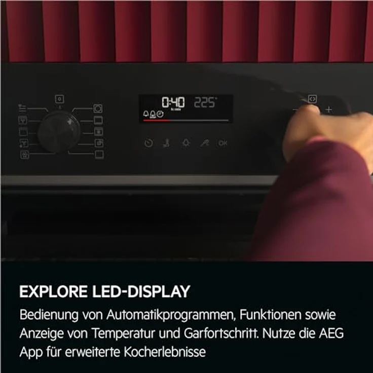 AEG Einbaubackofen TR6PB50WSB, Serie 6 LED-Touchdisplay, Pyrolyse Selbstreinigung, 25% Dampfunterstützung, Kerntemperatursensor - Weiß – Bild 3