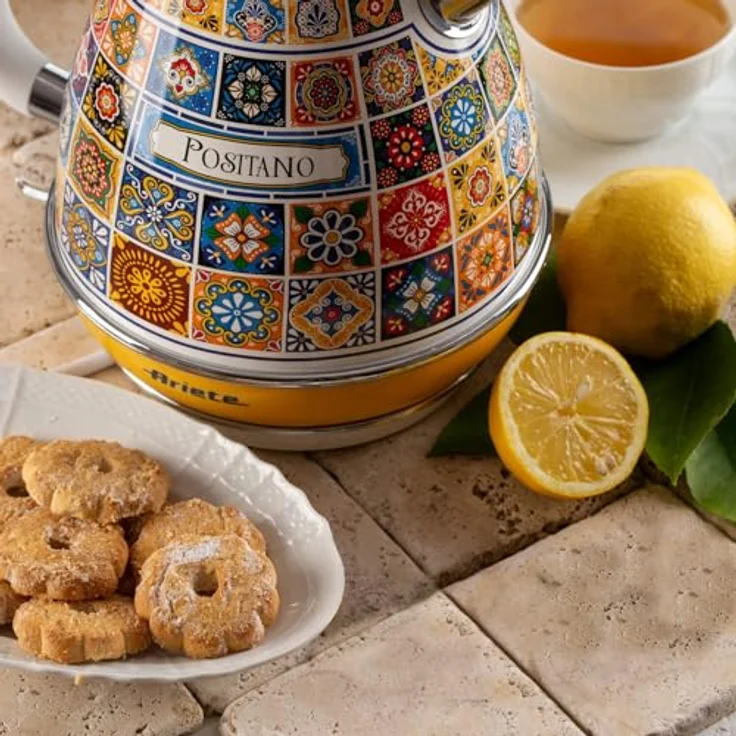 Ariete Wasserkocher 2869, Positano, 1,7 Liter Fassungsvermögen, 2000 W, mediterraner Stil, blau – Bild 5