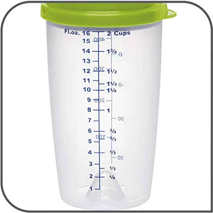 Emsa 513518 Superline Mixbecher mit Ausgussdeckel, Fassungsvermögen: 0,5 Liter, inklusive Mixscheibe, transparent-limette – Bild 3