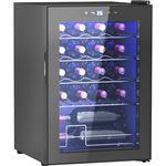 HOMCOM Weinkühlschrank 20 Flaschen 53L 5-18℃ Kompressor Getränkekühlschrank mit Anti-UV Glastür, Flaschenkühlschrank mit LED-Leuchte, Kleiner Weinschrank mit Touch-Screen in Schwarz