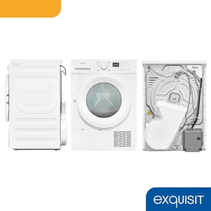 Exquisit TWP803-031D Wärmepumpentrockner 8 kg, 16 Programme, LED-Innenbeleuchtung, Knitterschutz, Startzeitverzögerung, weiss – Bild 5