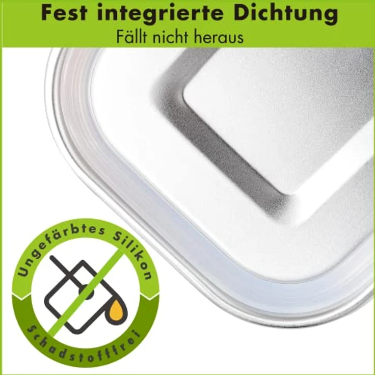 immer Edelstahl Brotdose - Nachhaltige Bento Lunchbox, auslaufsicher, plastikfrei, leicht zu reinigen und perfekt für Unterwegs (1200, EasyLock) – Bild 5