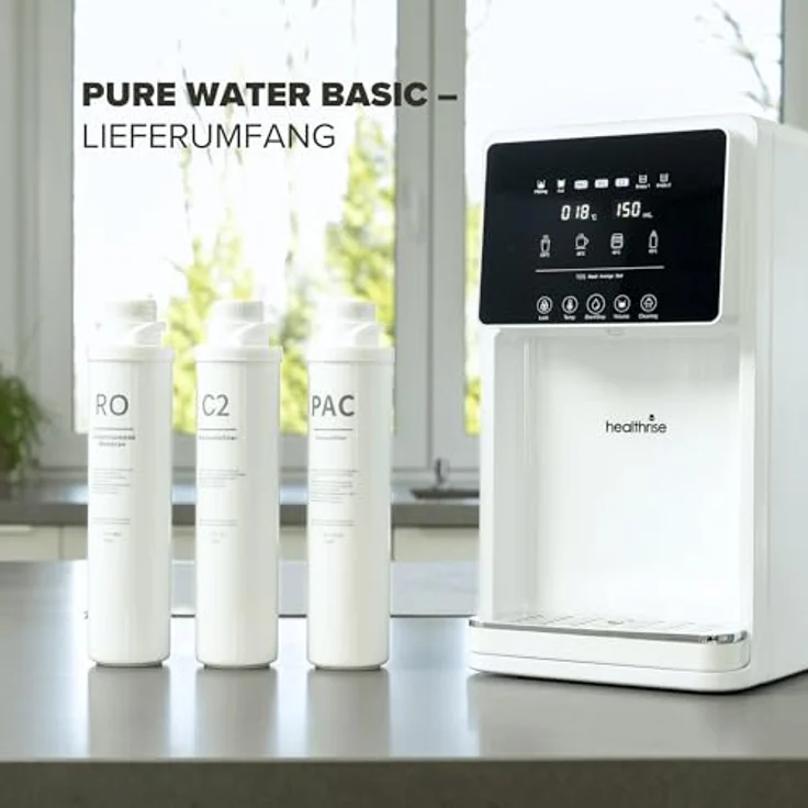 Health Rise Pure Water Basic, Umkehrosmose Wasserfilter mit 7 Liter Tank und Heißwasserfunktion für Haushalt und Büro – Bild 3