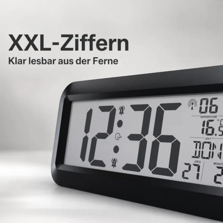 XXXLutz Wanduhr Schwarz, Kunststoff, 41.8x20.3x3 cm, moderne Dekoration für Wände – Bild 2