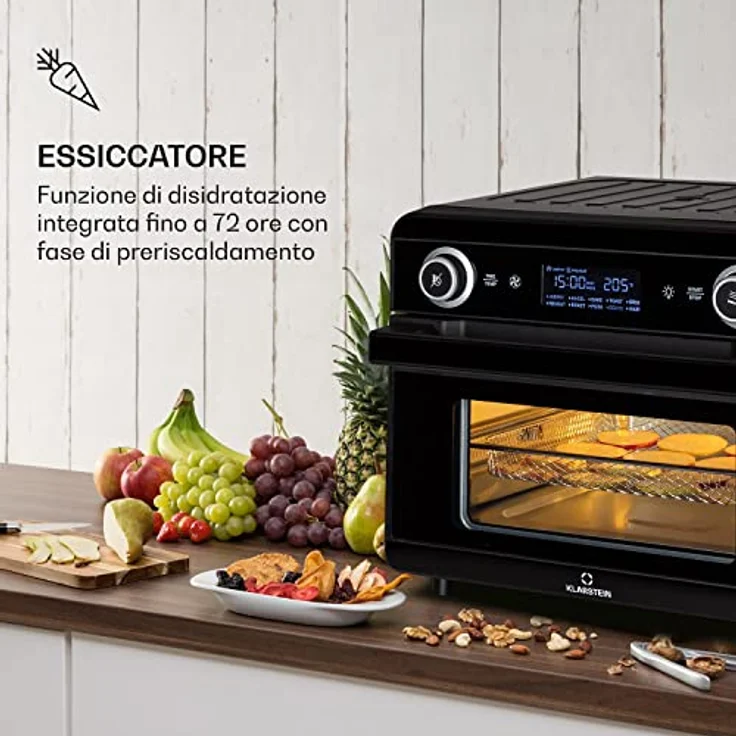 AeroVital Jumbo 3-in-1 Heißluftfritteuse Toaster Dörrautomat 1550 W 18 Liter Schwarz – Bild 6