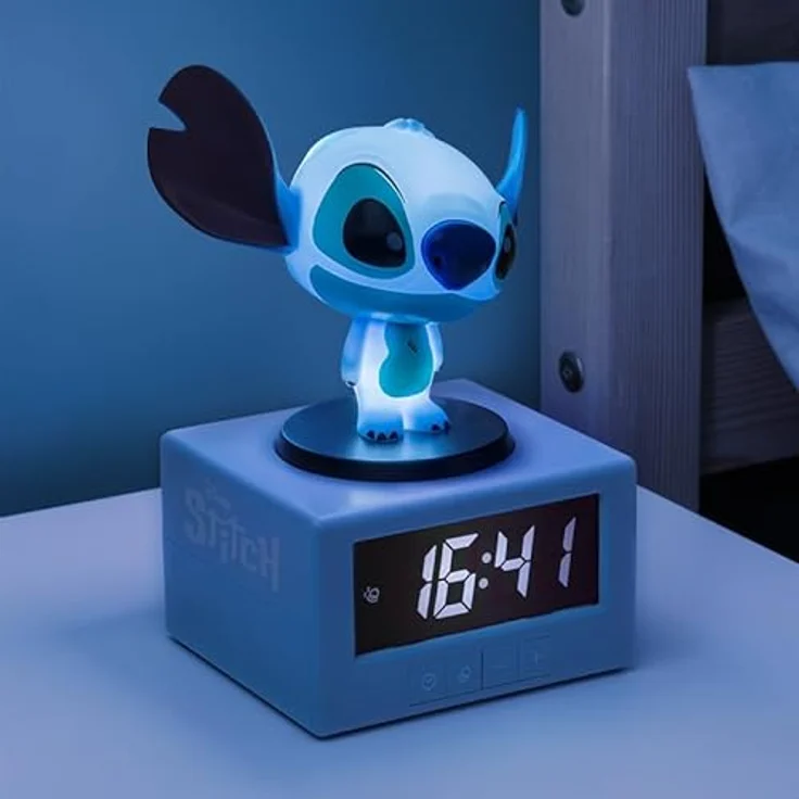 Paladone Stitch Wecker, 16,5 cm mit Nachtlicht und Schlummer-Musikalarm, offizielles Disney-Produkt – Bild 2