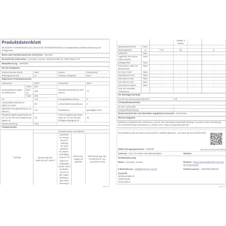 Klarstein Shiraz 28 Uno Weinkühlschrank, freistehend, weiß, 28 Flaschen, Touch-Bedienfeld, 5 - 18 °C, Energieklasse G – Bild 8