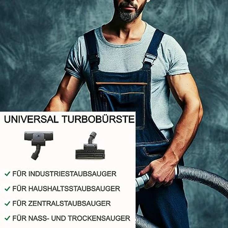 Maxorado Turbodüse Universal, kompatibel mit Bosch, Siemens, Kärcher, drehende Turbowalze, 2 Räder, 285mm Breite, für 30-37mm Rundrohre – Bild 4
