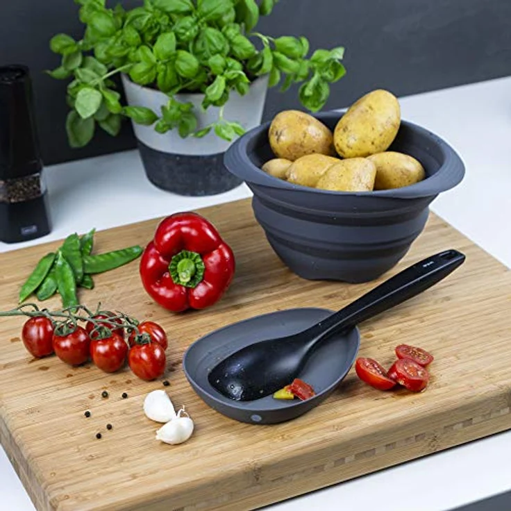 Lurch 70268 Kochlöffelablage 2er Set aus 100% BPA-freiem Premium-Platin-Silikon flint/-iron grey – Bild 2