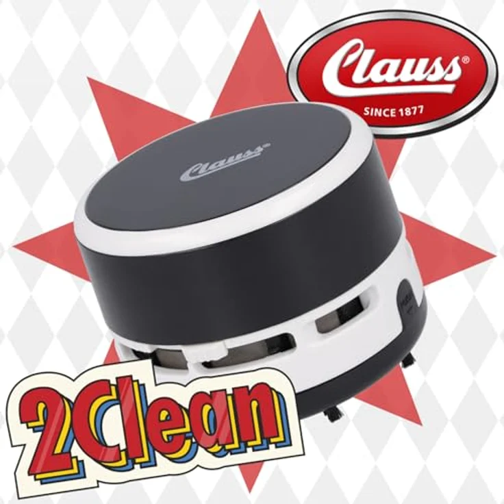 Clauss CL-50001 00 Mini-Sauger 2Clean, batteriebetrieben, schwarz-weiß – Bild 2