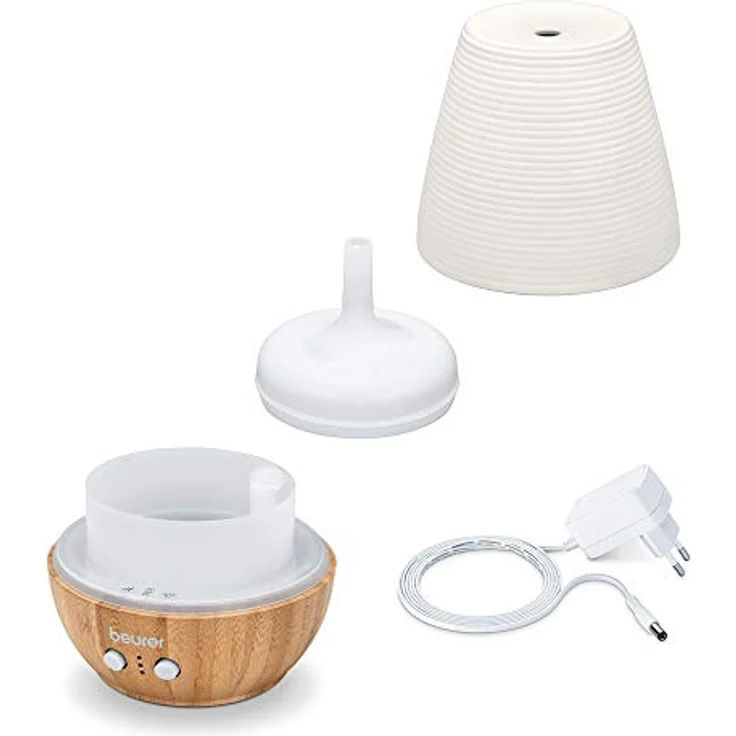 Beurer LA 40 Aroma Diffuser, Duft-Vernebler mit Ultraschall-Zerstäubung, mit Wellnesslicht und Farbwechsel, aus Holz – Bild 4