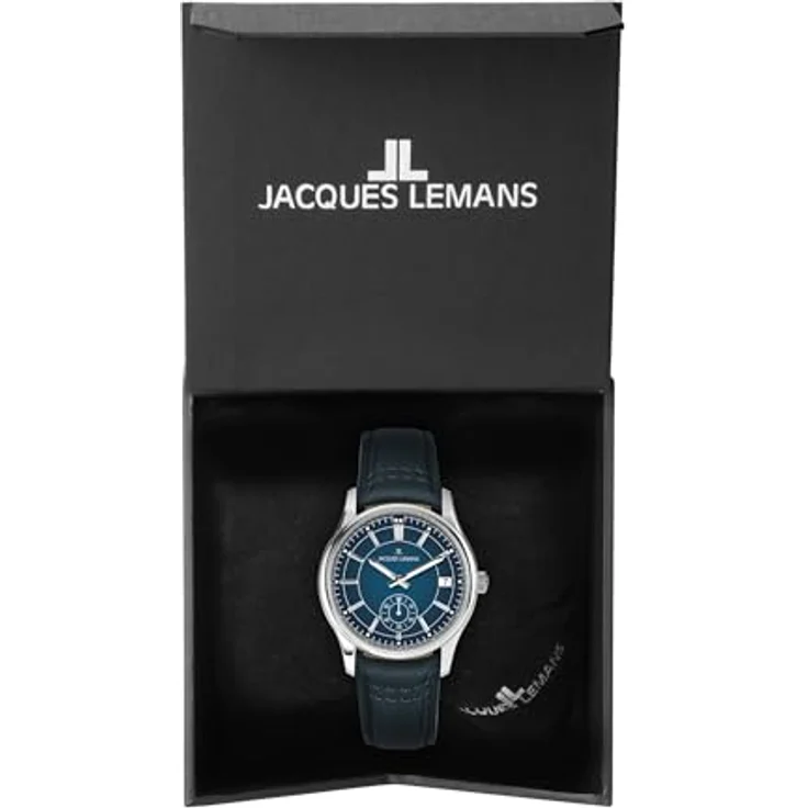 Jacques Lemans Herren Lederuhr 1-2197B, Armbanduhren mit Kalender und Sekundenanzeige – Bild 7