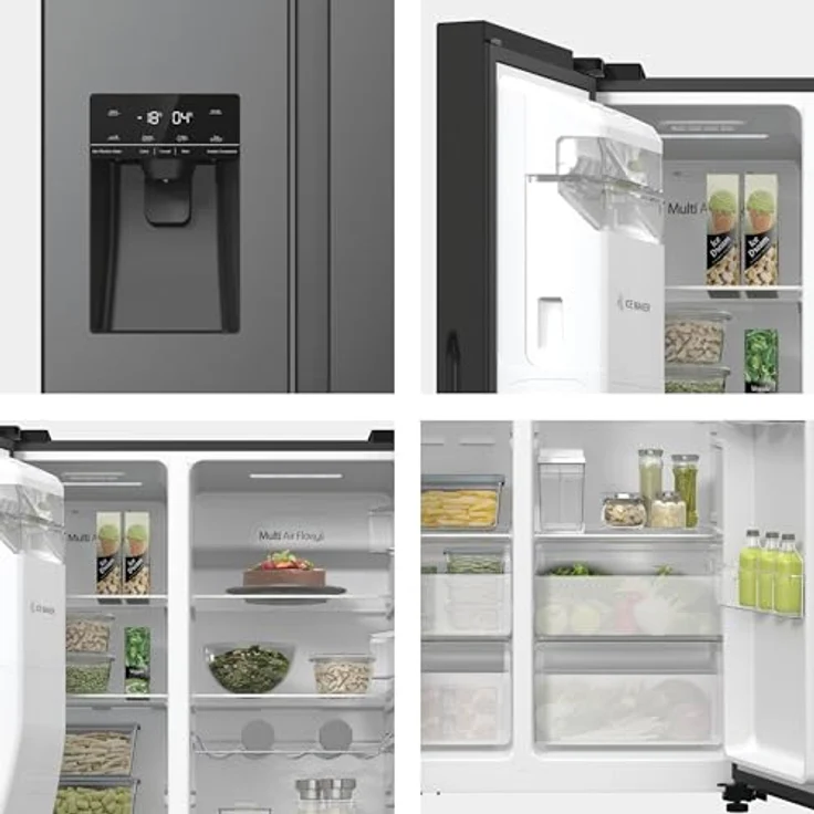 Hisense RS5P535NTFE Side-By-Side Kühl-Gefrier-Kombination, 376 Liter Kühlteil, 190 Liter Gefrierteil, Wasser-/Eisspender, Total NoFrost, Multi AirFlow, FastFreeze, schwarz – Bild 14