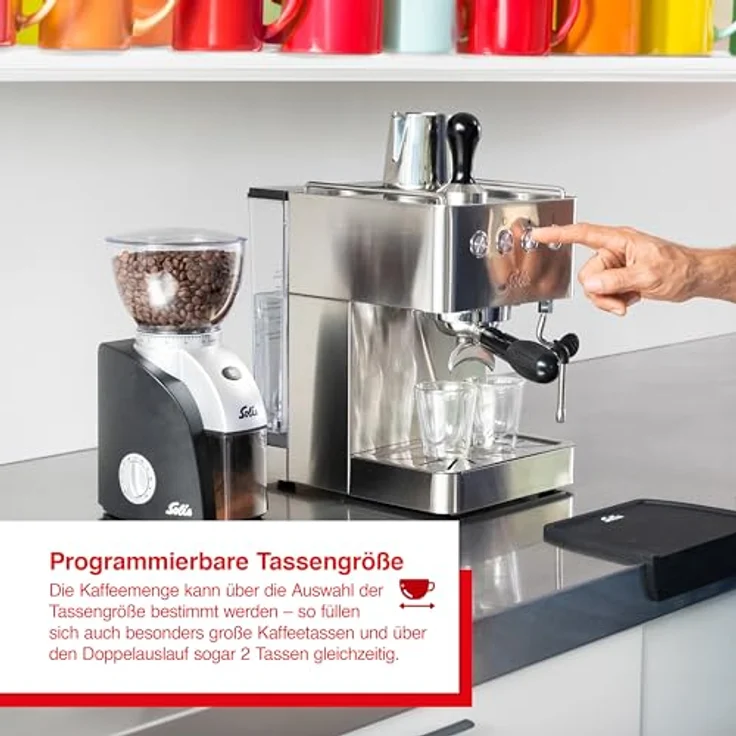 Solis Gran Gusto 58 mm Siebträger Kaffeemaschine, 15 Bar, 1,7 L Wassertank, Edelstahl – Bild 4