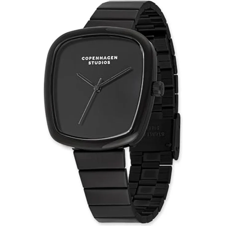 Copenhagen Studios Curved Watch - schwarz, 34 mm - elegante Damenuhr aus Edelstahl, Quarzwerk, 3 ATM wasserdicht, kratzfest – Bild 1