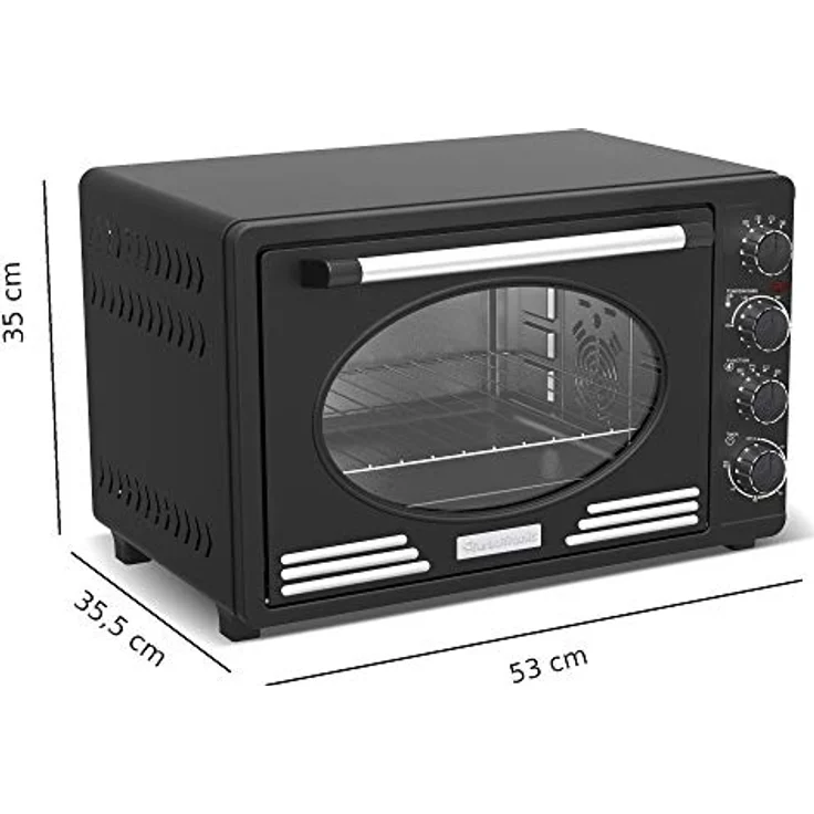 Turbotronic Retro Minibackofen mit Umluft 45l schwarz, rot, blau, beige 2000W, Mini Backofen, Pizzaofen, Grill – Bild 4