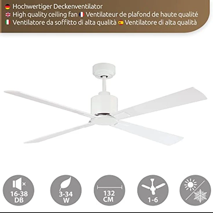 Beacon Deckenventilator Airfusion Climate DC Weiß 132 cm – Bild 3