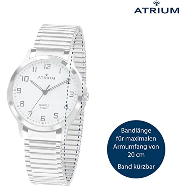 ATRIUM Damen Uhr Armbanduhr Edelstahl A13 50 Zugband – Bild 2