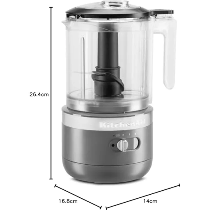 KitchenAid 5KFCB519EDG Cordless Universalzerkleinerer, 1,2 L, 2 Geschwindigkeiten, Momentbetrieb, kabellos, dunkelgrau, Kunststoff, Serie: 5KFCB519 – Bild 4