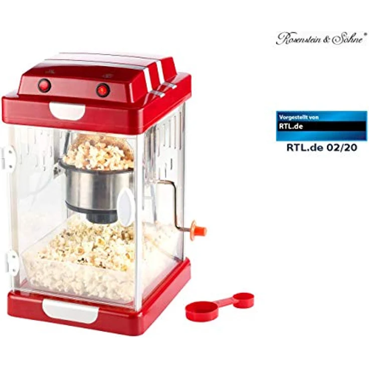 Rosenstein & Söhne NC3646-944 Popcorn-Maschine, 310W, rot – Bild 3