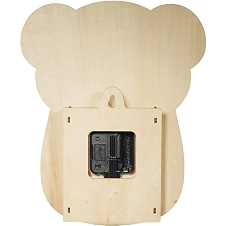 Hama Kinderwanduhr Koala Holz Wanduhr Mint (Geräuscharmes Quarzwerk, Kinderdesign, Pendel) – Bild 4