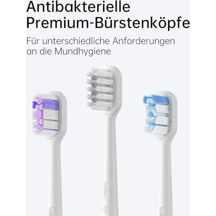 Laifen Wave elektrische Zahnbürste, Oszillation & Vibration elektrische Schallzahnbürste für Erwachsene mit 3 Bürstenköpfen, IPX7 wasserdicht magnetisch wiederaufladbar Reisezahnbürste (ABS weiß) – Bild 5