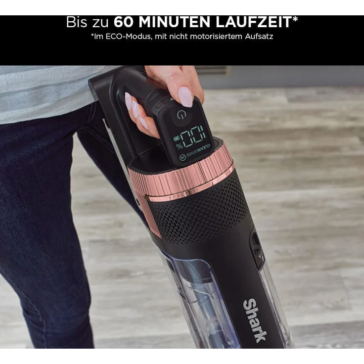 Shark Stratos Akku-Staubsauger IZ400DE, Clean Sense IQ, Flexology, PowerFins Plus, Roségold – Bild 4