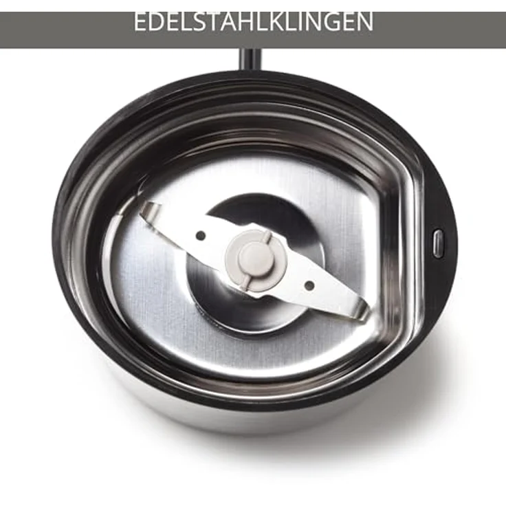 Krups F20342 Kaffeemühle und Gewürzmühle in Einem, Leistungsstarker Motor, Mahlgrad variabel, 75g Füllmenge, Schlagmesser aus Edelstahl, Sicherheitsdeckel, Anti-Rutsch-Füße, Schwarz – Bild 5